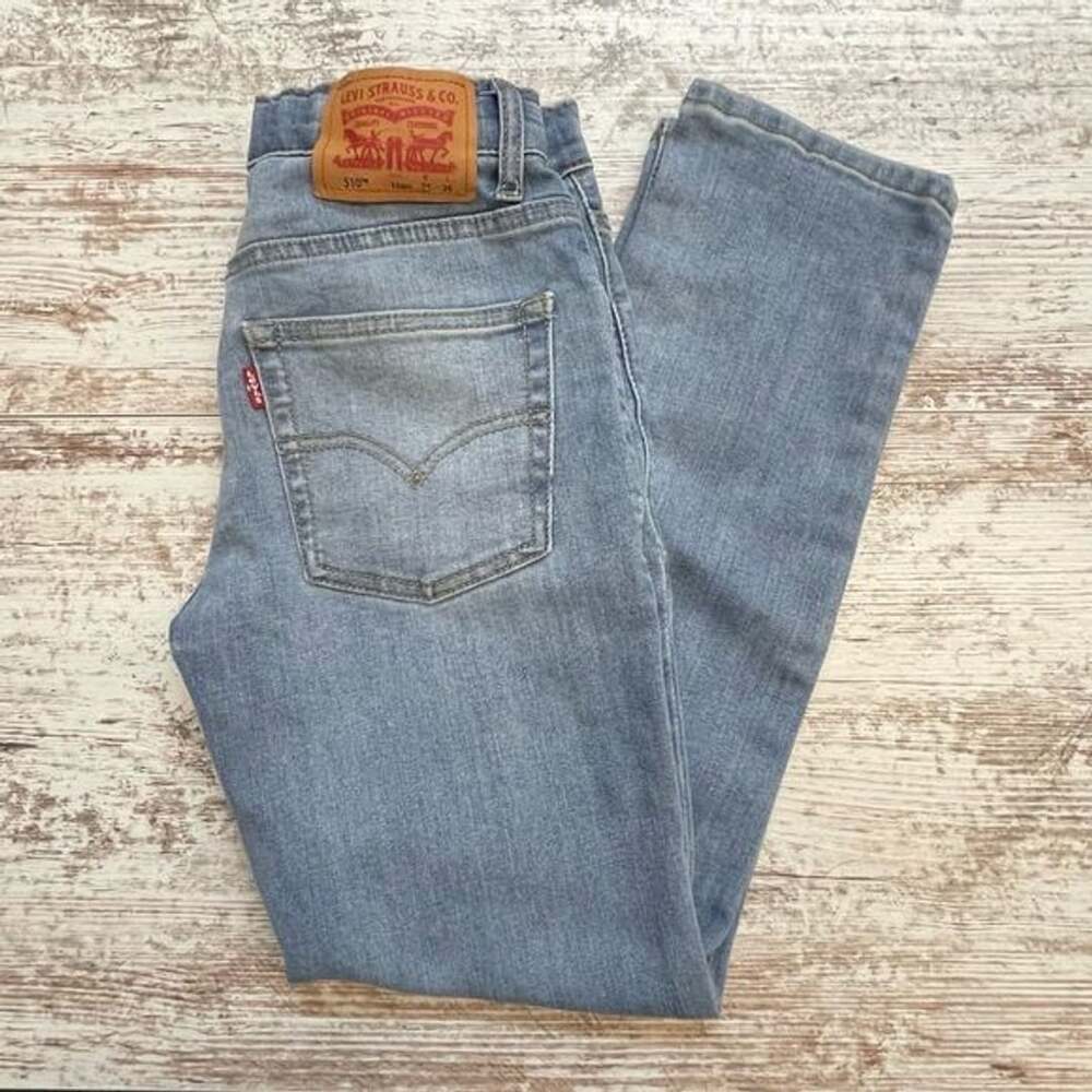 Levi's 510 Kids Classic Denim Jeans Light Blue Adjustable Waist Size 10 Regular